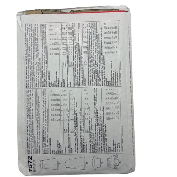 Simplicity 7572 Girls Jumper & Apron Sewing Pattern Size AA 3-6 - Picture 2 of 2